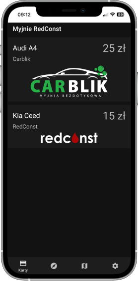Mockup telefonu z aplikacją CAR BLIK